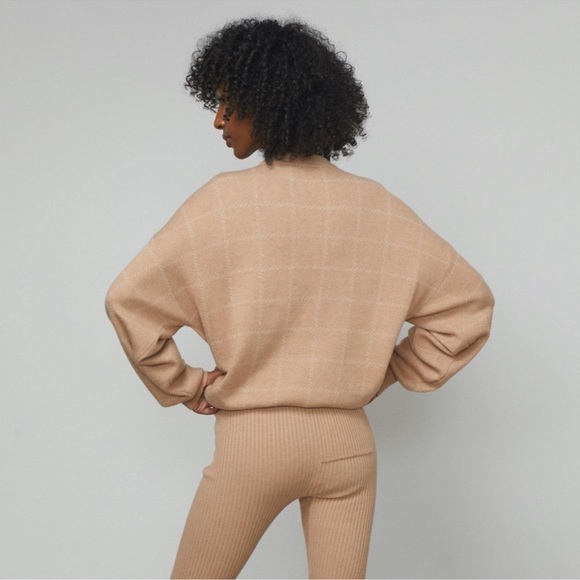 NIB Lunya Cozy Cotton Silk Windowpane Sweater - Picture 4 of 14